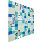 MozaiKristaL Mutfak Tezgah Arası Banyo Sauna Spa ve İç Mekanların Tüm Yüzeyleri İçin 3D Mix. 30 x 30 cm Fileli Kristal Mozaik ( 11 File Karo = 1 M2 Fiyatıdır )