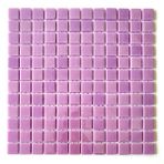MozaiKristaL Mutfak Tezgah Arası, Havuz, Banyo, Sauna, Spa, ve Yaşam Alanlarının Tüm Yüzeyleri Için. 25X25MM Lila. 31.5X31.5CM. Fileli Cam Mozaik. ( 1 M2 Fiyatıdır ) - Beyaz - Lila