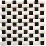 MozaiKristaL Mutfak Tezgah Arası, Havuz, Banyo, Sauna, Spa, ve Yaşam Alanlarının Tüm Yüzeyleri İçin. 25X50MM. Bej - G.kahve. 31.5X31.5 Cm. Fileli Cam Mozaik. ( 10 File Karo = 1 M2 Fiyatıdır )