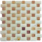 MozaiKristaL Mutfak Tezgah Arası, Havuz, Banyo, Sauna, Spa, ve Yaşam Alanlarının Tüm Yüzeyleri İçin. 25X50MM. P.krem - P.kahve. 31.5X31.5 Cm. Fileli Cam Mozaik. ( 10 File Karo = 1 M2 Fiyatıdır )