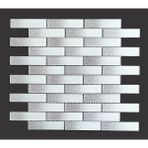 MozaiKristaL Mutfak Tezgah Arası Kristal Cam Mozaik. Cam ölçüsü: 23x98 mm. File ölçüsü: 30x30 cm. ( 1 Koli = 11 File Karo = 1 m2 Fiyatıdır ) - Beyaz - Gümüş