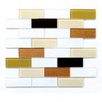 MozaiKristaL Mutfak Tezgah Arası Kristal Cam Mozaik. Karodaki Cam Ölçüleri: 36X98X4 Mm. Karo Ölçüsü: 30X30CM. ( - 1 M2 Fiyatıdır ) - Krem