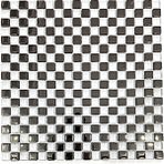 MozaiKristaL Mutfak Tezgah Arası ve Iç Dekorasyon Için 15X15MM. Beyaz - Gümüş Krom Damalı 30X30CM. Fileli Kristal Cam Mozaik ( 11 File Karo = 1m2 Fiyatıdır. ) - Mozaik ölçüleri: 15x15mm. File Karo ölçüleri: 30x30cm.