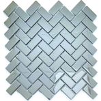Mozaikristal, Mutfak Tezgah Arası ve Iç Dekorasyon Için, 23x48 Gümüş Kristal Cam Mozaik. ( 1 Koli = 12 File = 1 m2 fiyatıdır ) - Cam ölçüleri: 23 x 48 mm. - File Karo ölçüsü: 29x29cm.