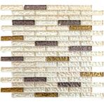MozaiKristaL Mutfak Tezgah Arası ve İç Dekorasyon İçin Kristal Cam Mozaik. Cam Ölçüleri: 15X73X4 Mm. File Ölçüsü: 30X30 Cm. ( 1 Koli = 11 File Karo = 1 m2 fiyatıdır ) - Bej