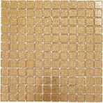 MozaiKristaL Mutfak Tezgah Arası ve İç Dekorasyonda Tüm Yüzeyler İçin 23 x 23 mm Soft Altın 30 x 30 cm Fileli Kristal Mozaik. ( 1 Kutu=11 File=1m2 Fiyatıdır )