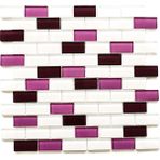 MozaiKristaL Mutfak Tezgah Arası ve Tüm Yüzeyler Için 23X48X4MM. Beyaz-Mürdüm-Lila Mix. 30X30CM. Fileli Kristal Mozaik. - Cam ölçüleri: 23x48x4mm. - File Karo ölçüsü:30x30cm. - Çok Renkli