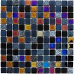 MozaiKristaL Tüm Yaşam Alanlarının Tüm Yüzeyleri İçin Parlak Siyah Mix. Cam Mozaik. Taş Ölçüsü: 25X25 Mm. File Ölçüsü: 31.5X31.5 Cm. ( 1 Koli = 10 File = 1 m2 Fiyatıdır )
