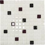 MozaiKristaL Tüm Yüzeyler Için 25X25MM. Beyaz-Simli Siyah-Mürdüm Simli, 31,5X31,5CM. Fileli Cam Mozaik-Kristal Mozaik Mix. - Mozaik ölçüleri: 25x25mm. - File Karo ölçüsü: 31,5x31,5cm. - Renkli