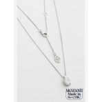Mozanit Büyüsü 18 Ayar Beyaz Altın Kaplama 44 Cm Gümüş Kolye