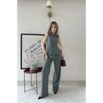 MOZENA Sıfır Kol Beli Oturtmalı Bluz ve Pantolon 2'li Takım