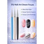 MOZIUR 3'lü Nail Art Tırnak Desen Fırça Seti