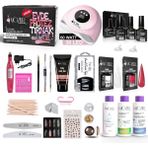 Moziur Evde Kalıcı Oje & Nail Art Seti Evde Poly Jel Seti - Pembe