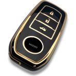MOZOKO Toyota Corolla 2025 2026 Uyumlu Anahtar Kumanda Koruma Kılıfı Parlak Siyah Gold Çerçeveli