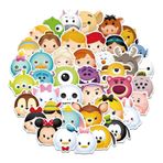 Mozoltov 50 adet Disney Tsum Tsum Kawaii karikatür karakter çıkartmalar paketi su şişesi fincan Laptop telefon hediyeler gitar araba motosiklet bisiklet kaykay