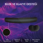 MP03 - Memory Mouse Ve Klavye Bilek Destek Pedi Yumuşak, Ergonomik, El Bileği Dinlendirme Ped Set