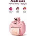 MPIA 1080P Fotoğraf Makinesi Termal Yazıcı Kamera 16 GB Hediyeli 360 Derece Lens ile Eğlenceli Çekimler - Pembe