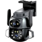 MPIA Kablosuz Hina Dual Lens 360° Hareketli Wifi Waterproof Akıllı Ip Güvenlik Kamerası Siyah