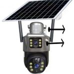Mpia Mika W Güneş Enerjili Çift Kamera 3+3mp Ip Wifi Full Hd Suya Dayanıklı 10 LED Gece Görüşlü 2 Antenli Hareketli Kamera - Gri