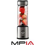 MPIA MP-BL12 Şarjlı El Blenderi Turbo Fonksiyonu, Cam Gövde, Çelik Bıçak, Type-C Şarj - Siyah