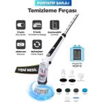 MPIA Şarjlı Temizlik Fırçası | Döner Başlıklı | 11 Başlık 13 Parça Dahil | Mutfak Banyo Araba Temizleme - Beyaz