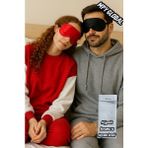 Mpy Global %100 Ipek Saten Uyku Maskesi ,Göz Bandı, 2li Set, Uyku Bandı, Yoga Bandı, Kırmızı-Siyah - Kırmızı - Siyah
