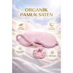 Mpy Global %100 Organik Pamuk Saten Uyku Göz Bandı, Saten Göz Bandı, Organik Pamuk Göz Bandı, Yoga Göz Bandı, Pembe Saten Uyku Bandı, Lüks Uyku Bandı, Saç Tokalı Uyku Bandı, Premium Uyku Seti