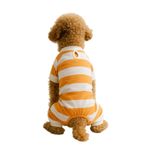 MPZ PETS Kedi ve Köpek Kıyafeti & Elbisesi 4 Bacak Tulum Turuncu Beyaz Çizgili L