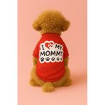 MPZ PETS Kedi ve Köpek Kıyafeti & Elbisesi Kırmızı Sweatshirt Wht Love Mommy XL