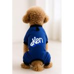 MPZ PETS Kedi ve Köpek Kıyafeti & Elbisesi Saks Mavi 4 Bacak Tulum Ken L