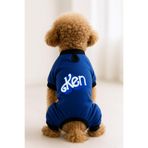 MPZ PETS Kedi ve Köpek Kıyafeti & Elbisesi Saks Mavi 4 Bacak Tulum Ken M