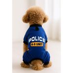 MPZ PETS Kedi ve Köpek Kıyafeti & Elbisesi Saks Mavi 4 Bacak Tulum Police K 9 Unit S