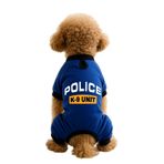 MPZ PETS Kedi ve Köpek Kıyafeti & Elbisesi Saks Mavi 4 Bacak Tulum Police K 9 Unit XS