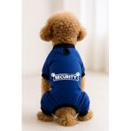 MPZ PETS Kedi ve Köpek Kıyafeti & Elbisesi Saks Mavi 4 Bacak Tulum Security XS