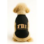 MPZ PETS Kedi ve Köpek Kıyafeti & Elbisesi Siyah FBI Atlet 5XL