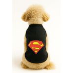 MPZ PETS Kedi ve Köpek Kıyafeti & Elbisesi Siyah Superman Atlet 4XL