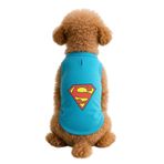 MPZ PETS Kedi ve Köpek Kıyafeti & Elbisesi Turkuaz Superman Atlet XL