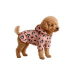 MPZ PETS Kedi ve Köpek Kıyafeti & Elbisesi Yağmurluğu Açık Pembe Leopar Baskılı Fileli Yağmurluk M