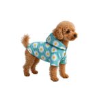 MPZ PETS Kedi ve Köpek Kıyafeti & Elbisesi Yağmurluğu Mavi Papatya Baskılı Fileli Yağmurluk XS
