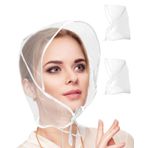 MQLSAERI 6 adet yağmurluk, şeffaf başlık, güneş korumalı, plastik, yağmur şapkası, kadın, su geçirmez, üniseks, erkek, kadın, yağmurluk, yağmurluk
