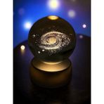 MR 3D Kristal Cam Küre Renk Değiştiren LED Işıklı Gece Lambası Dekoratif Hediyelik Özel Tasarım harika Bir Hediye (Galaksi Toz Bulutu)