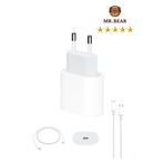 MR.BEAR 20W Iphone Tüm Serilerle Uyumlu Şarj Aleti Hızlı Şarj Adaptörü + Lightning Kablo Seti Plus 6 7 8 X 11 12 13 14 Pro Max
