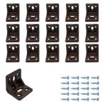 MR.BRACKET 15 ad. Kahverengi Plastik L Gönye Köşebent 25x25x30mm - Mobilya Dolap Raf Çekmece Sehpa Sandalye Birleştirme Sabitleme Montaj Bağlantı Aparatı