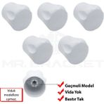 MR.BRACKET 5-Adet Geçmeli Model Radyatör Vanası Başlığı - Geçmeli Petek Vana Kapağı - Vidasız Petek Musluk Kafası (Geçmeli)