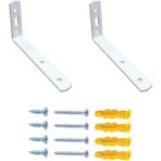 Mr.Bracket Beyaz Deprem Güvenliği Dekoratif Dolap Sabitleme Aparatı Seti 6 x 9 cm - Mobilya Gardırop Portmanto Eşya Duvara Sabitleyici Aparat - Orta Yük L Demir Gönye Köşebent - Beyaz - 6 x 9 cm