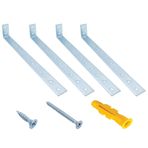 MR.BRACKET Deprem Güvenliği Dolap Sabitleme Aparatı Seti 20x40x240mm - Mobilya Portmanto Gardırop Eşya Duvara Sabitleyici Aparat - Uzun L Demir Gönye Köşebent