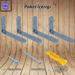 MR.BRACKET Deprem Güvenliği Dolap Sabitleme Aparatı Seti 20x60x100mm - Mobilya Duvara Sabitleyici Aparat - Gardırop, Portmanto, Raf, Masa, Baza, Kitaplık, Tv Ünitesi, Eşya Sabitleme Aparatı - Orta Yük L Köşe Birleştirme Demir Gönye Köşebent