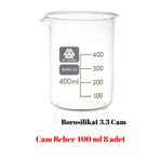 Mr. Crowley Cam Beher 400 ml 8 adet Kısa Form Isıya Dayanıklı