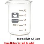 Mr. Crowley Cam Beher 50 ml 12 adet Kısa Form Isıya Dayanıklı