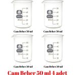 Mr. Crowley Cam Beher 50 ml 4 adet Kısa Form Isıya Dayanıklı - 50ml 4 adet